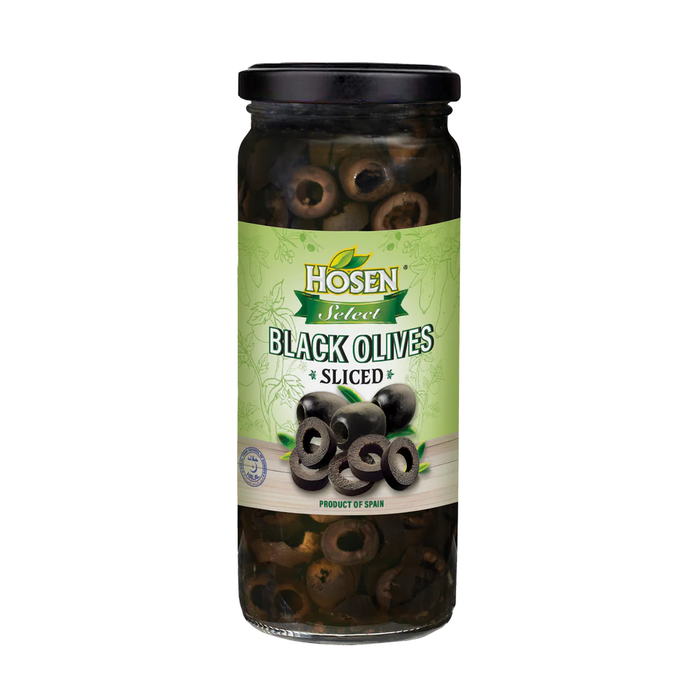 Hosen Select Sliced Black Olives 345g 