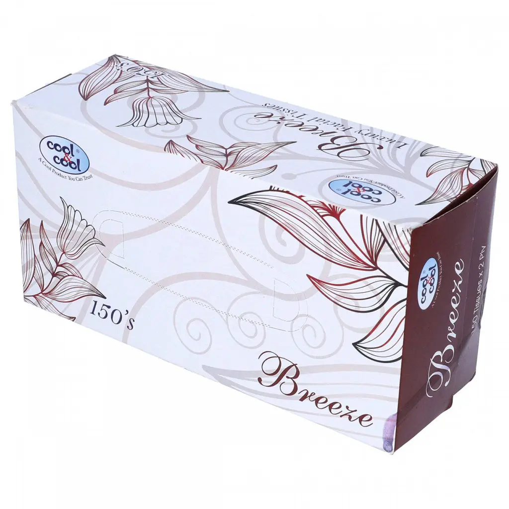Cool & Cool Breeze Facial Tissues 2 Ply 150 Sheets 