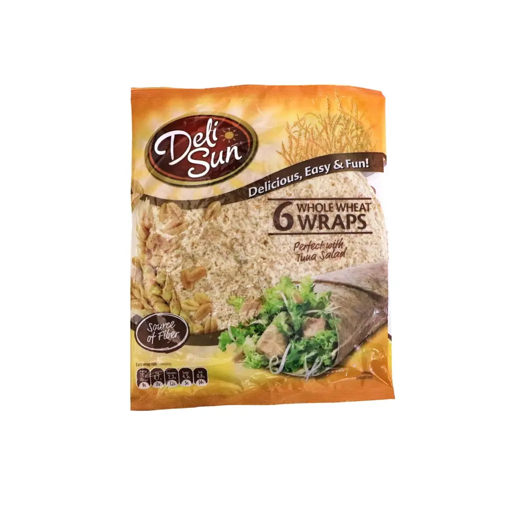 Deli Sun 6 Whole Wheat Wraps 24cm 360gm