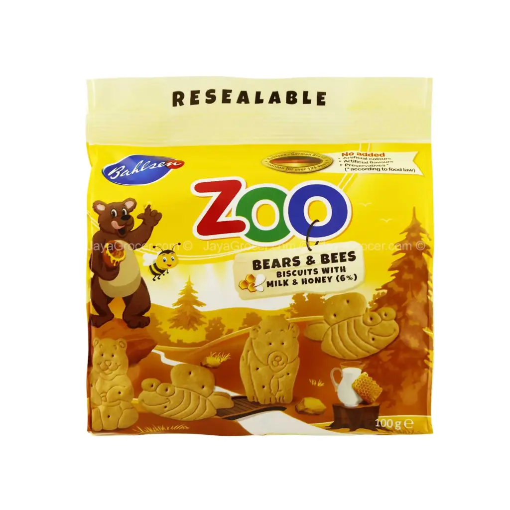 Zoo Bears & Bees Biscuit with Milk & Honey (6%) 100g 
