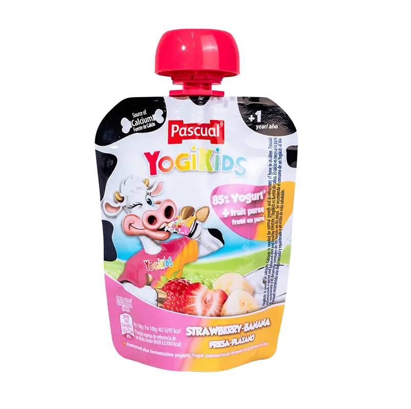 PASCUAL YOGIKIDS STRAWBERRY BANANA POUCH 80GM