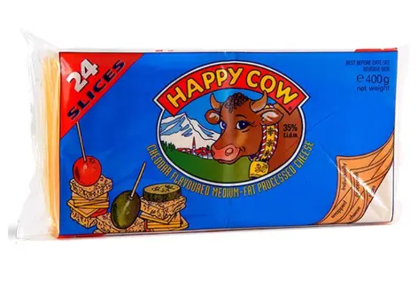 Happy Cow Slice Cheese Cheddar 800g