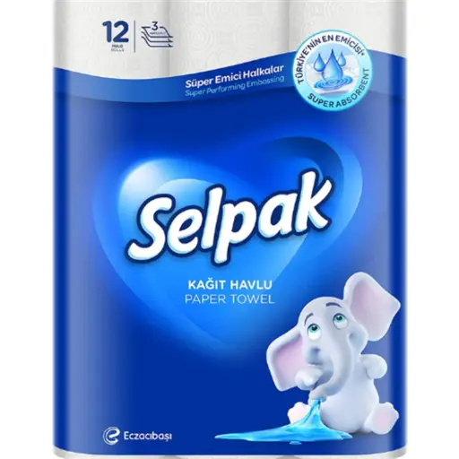 Selpak Paper Towel Super Absorbent 2 Roll 12 Bundle
