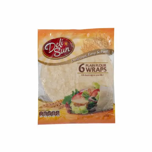 Deli Sun 6 Plain Flour Wraps 24cm 360gm