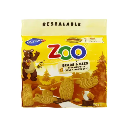 Zoo Bears & Bees Biscuit with Milk & Honey (6%) 100g 