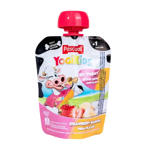 PASCUAL YOGIKIDS STRAWBERRY BANANA POUCH 80GM